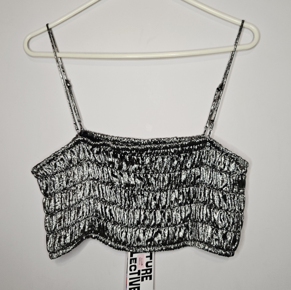 Future Collective metallic silver crop top - Picture 1 of 3